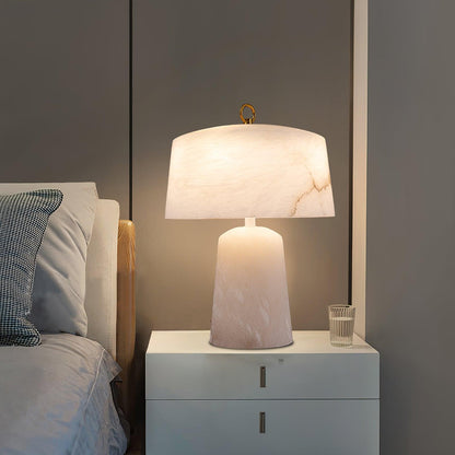 Aogashima Table Lamp | Marble & Brass | White & Brass