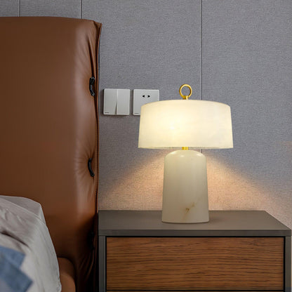 Aogashima Table Lamp | Marble & Brass | White & Brass