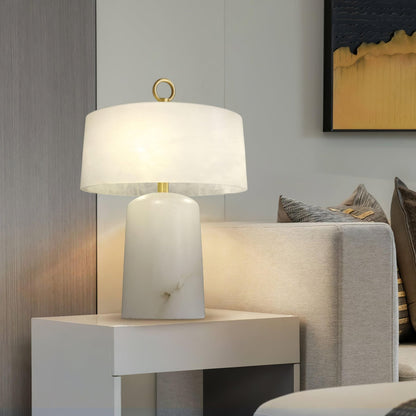 Aogashima Table Lamp | Marble & Brass | White & Brass