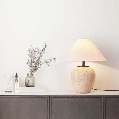 Aoji Table Lamp | Yellow Travertine | Beige