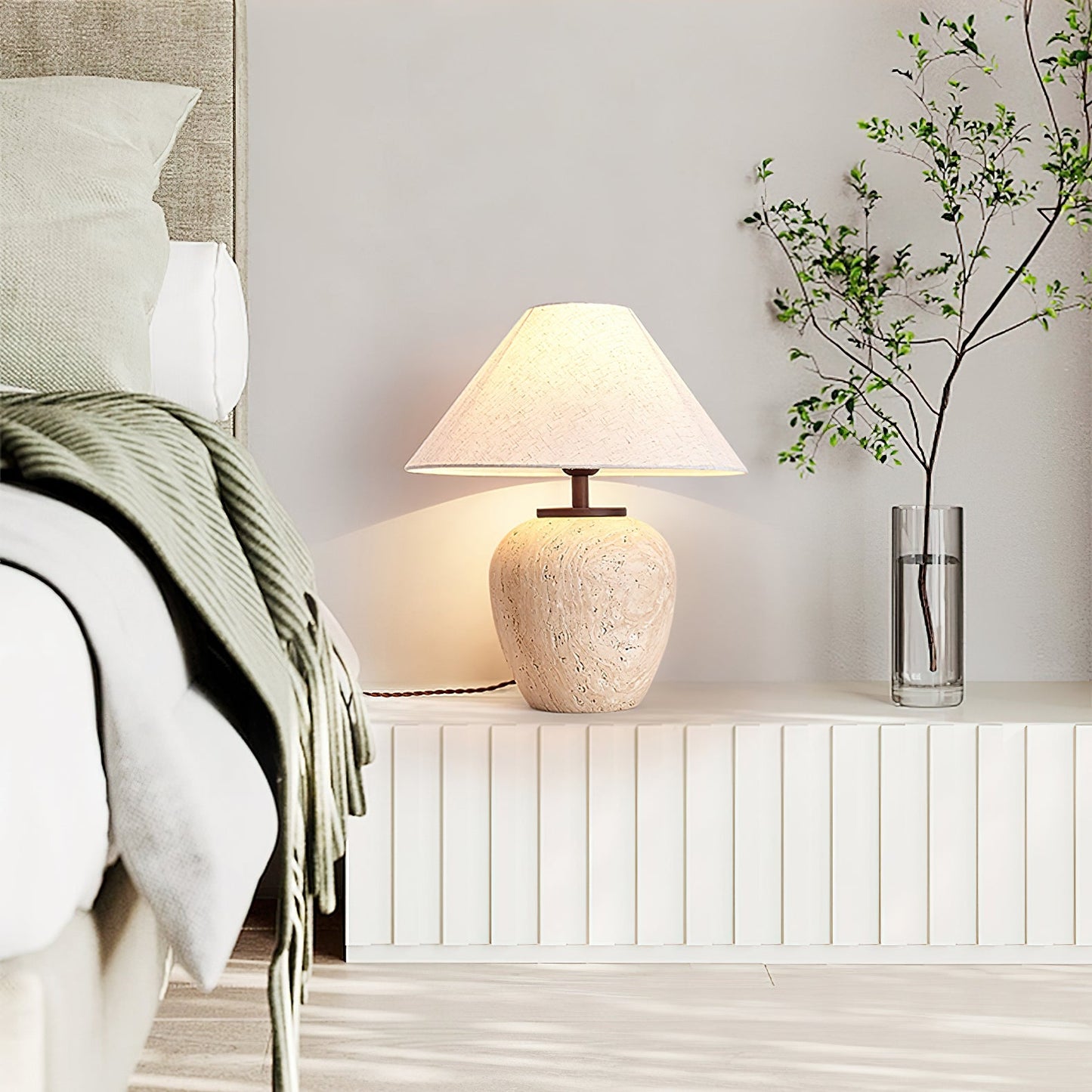 Aoji Table Lamp | Yellow Travertine | Beige