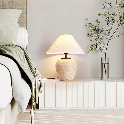 Aoji Table Lamp | Yellow Travertine | Beige
