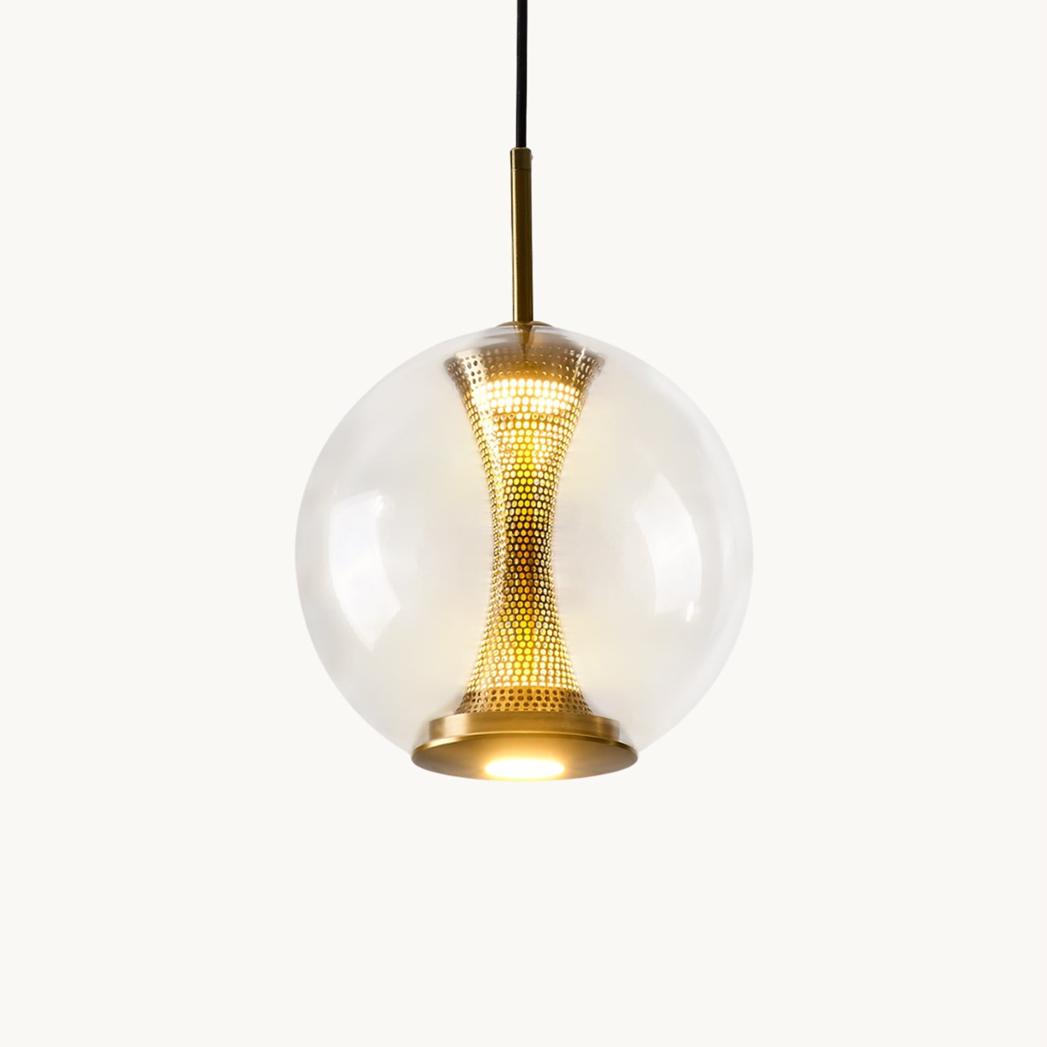 Apedo Pendant Light | Clear Glass & Metal | Gold Finish
