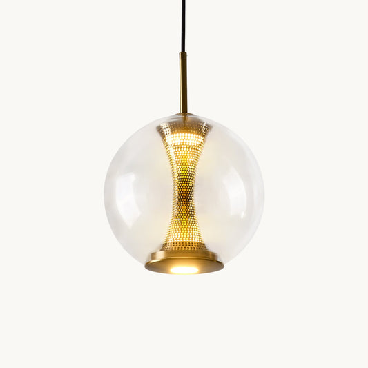 Apedo Pendant Light | Clear Glass & Metal | Gold Finish