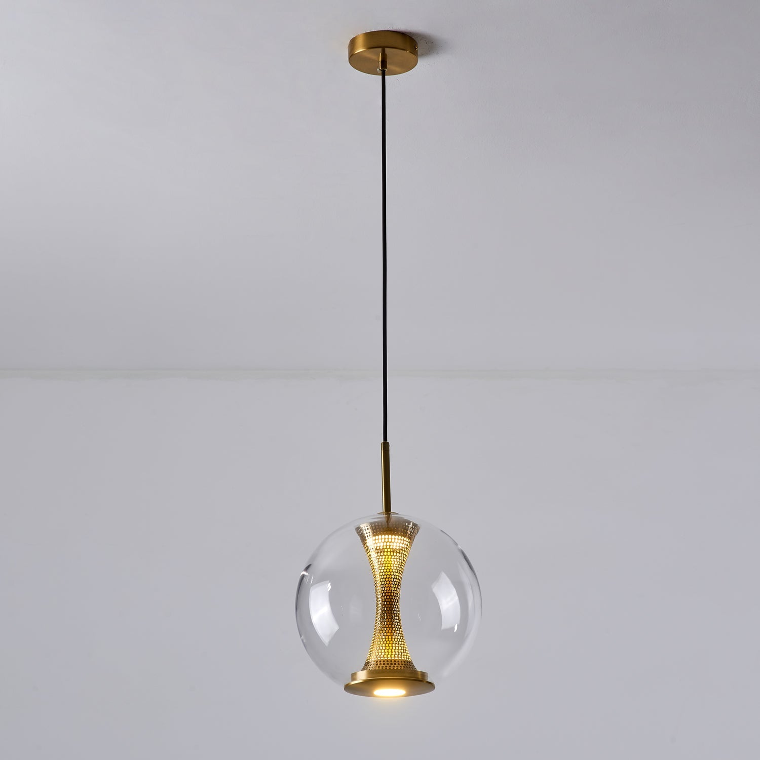 Apedo Pendant Light | Clear Glass & Metal | Gold Finish