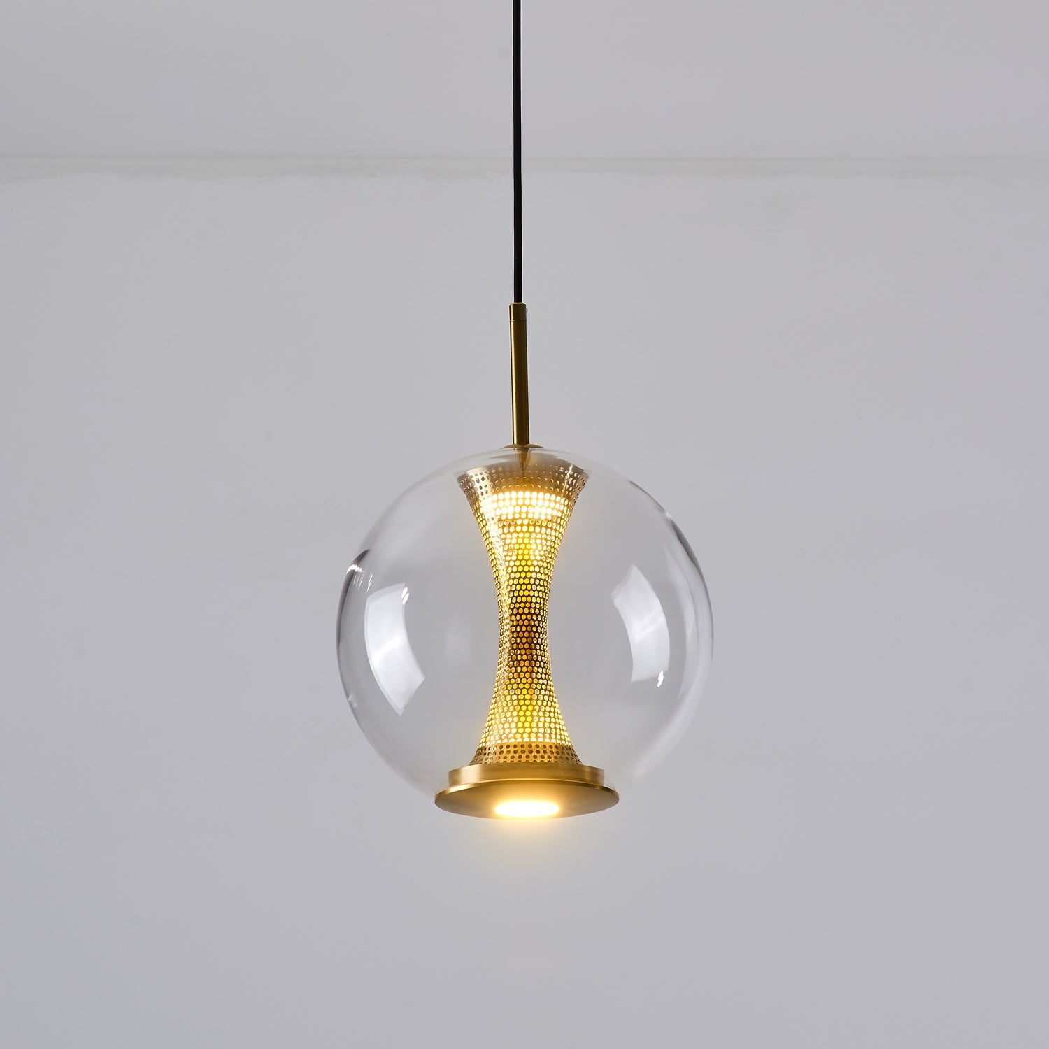 Apedo Pendant Light | Clear Glass & Metal | Gold Finish