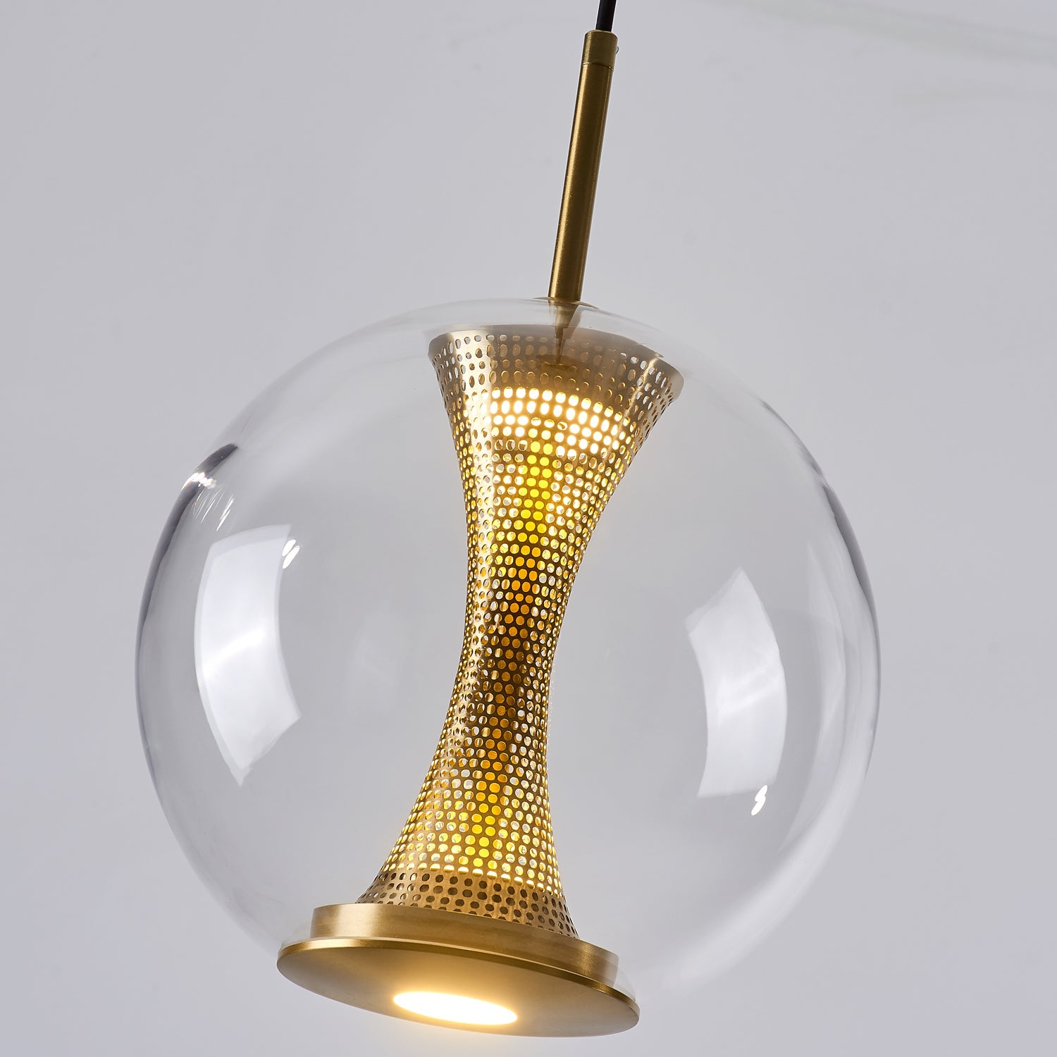 Apedo Pendant Light | Clear Glass & Metal | Gold Finish