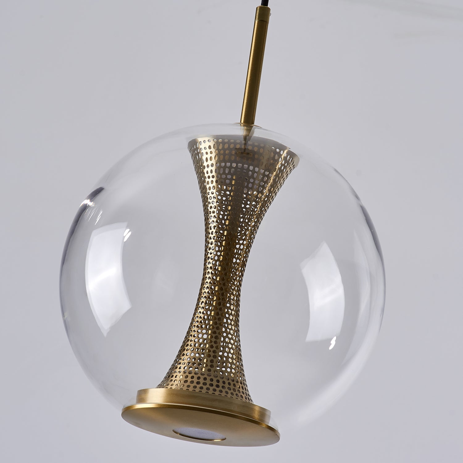 Apedo Pendant Light | Clear Glass & Metal | Gold Finish