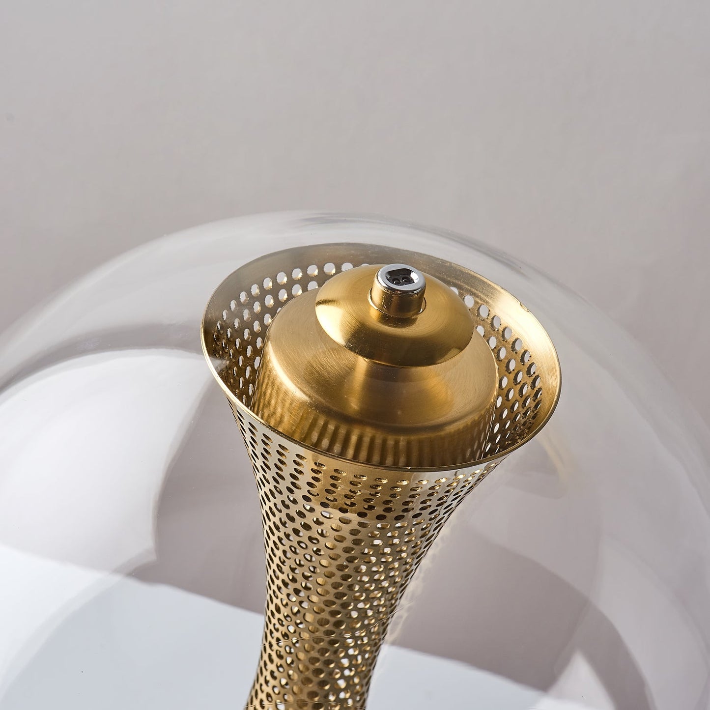 Apedo Table Lamp | Gold Metal & Clear Glass | Modern Design