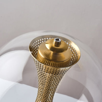 Apedo Table Lamp | Gold Metal & Clear Glass | Modern Design