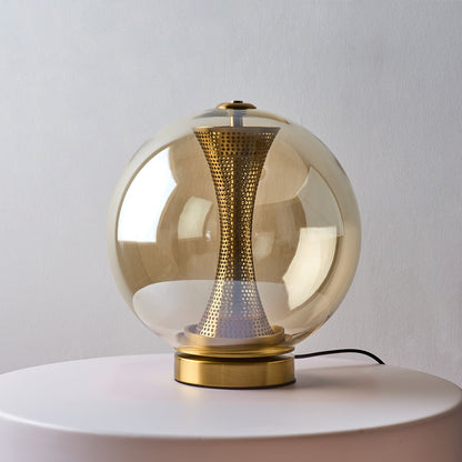 Apedo Table Lamp | Gold Metal & Clear Glass | Modern Design