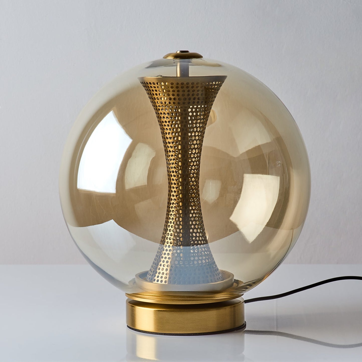 Apedo Table Lamp | Gold Metal & Clear Glass | Modern Design