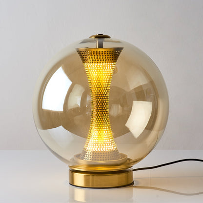 Apedo Table Lamp | Gold Metal & Clear Glass | Modern Design