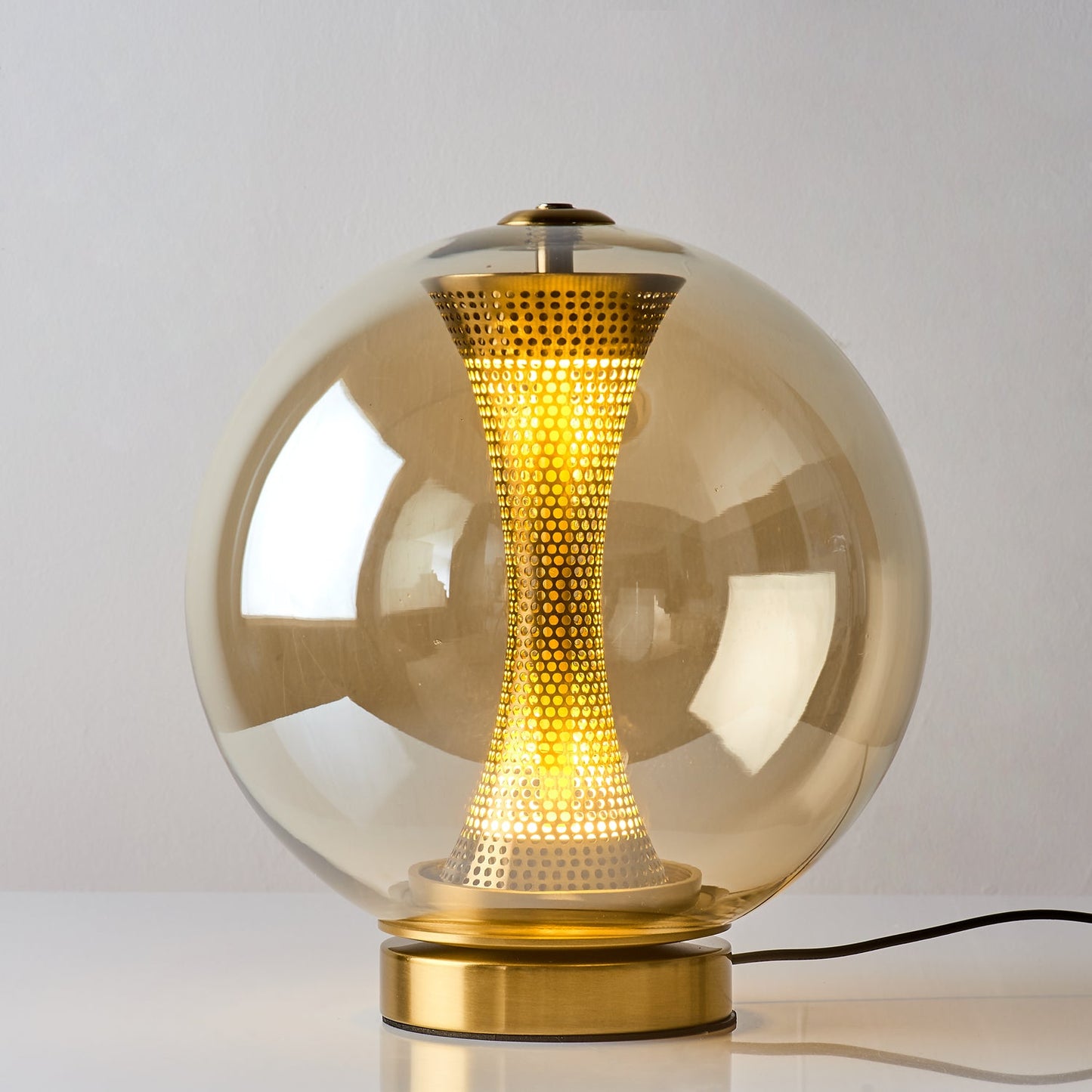 Apedo Table Lamp | Gold Metal & Clear Glass | Modern Design