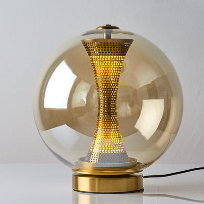 Apedo Table Lamp | Gold Metal & Clear Glass | Modern Design