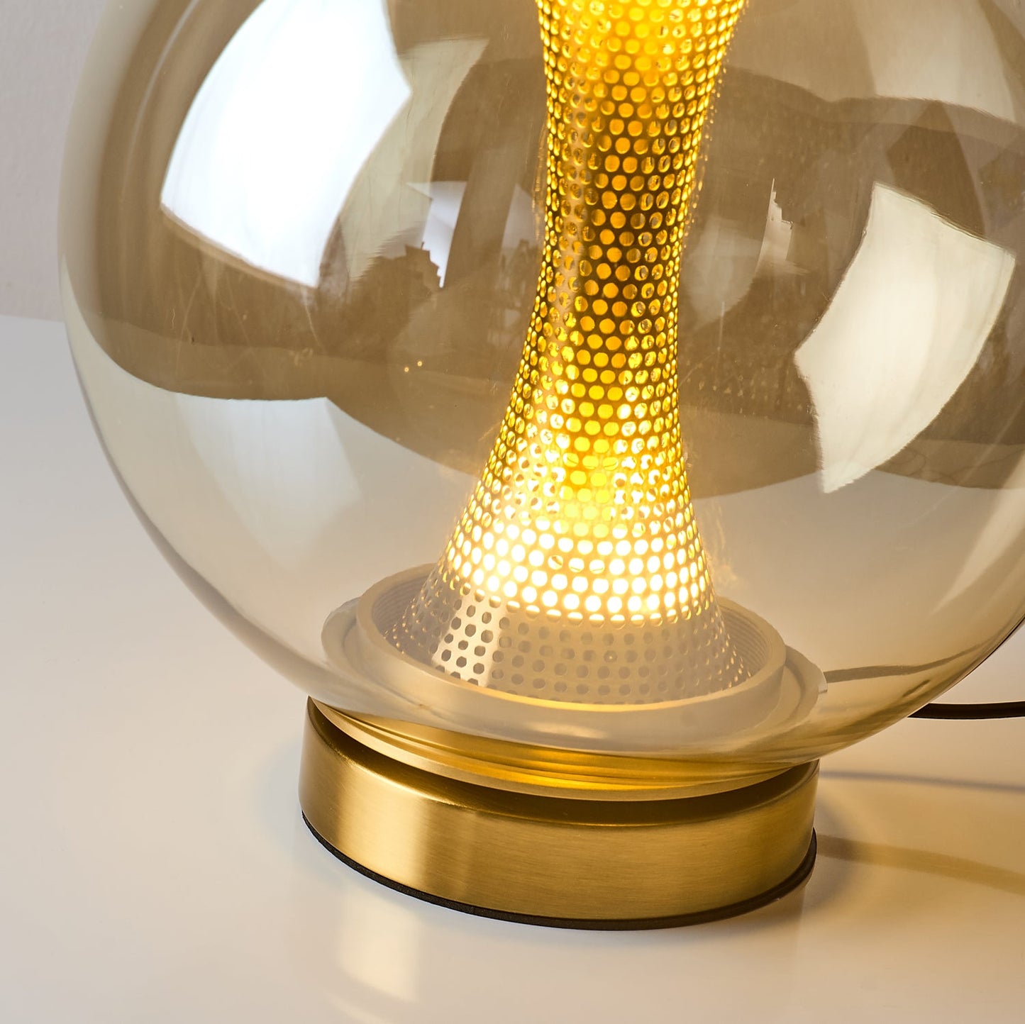 Apedo Table Lamp | Gold Metal & Clear Glass | Modern Design