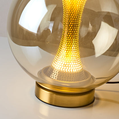 Apedo Table Lamp | Gold Metal & Clear Glass | Modern Design