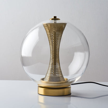 Apedo Table Lamp | Gold Metal & Clear Glass | Modern Design