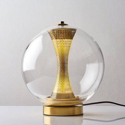 Apedo Table Lamp | Gold Metal & Clear Glass | Modern Design
