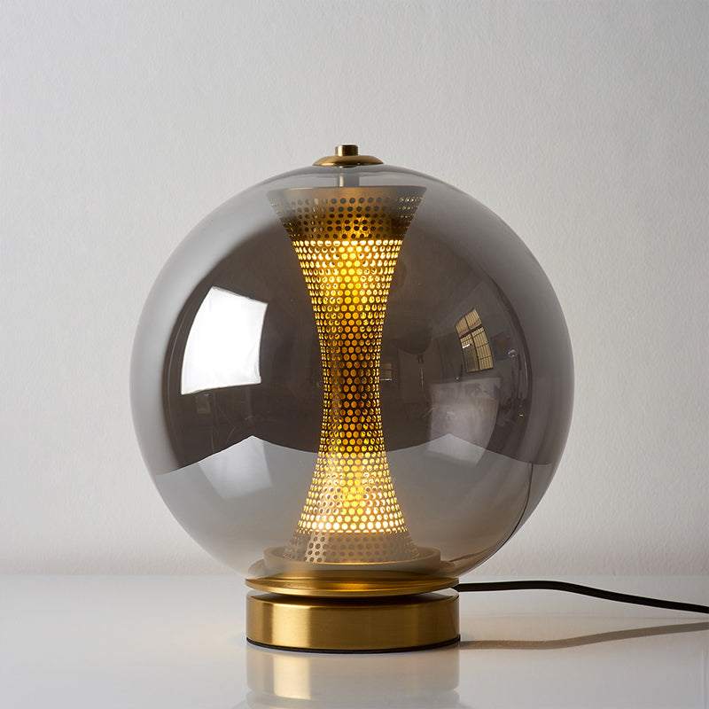 Apedo Table Lamp | Gold Metal & Clear Glass | Modern Design