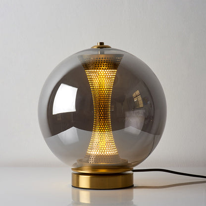 Apedo Table Lamp | Gold Metal & Clear Glass | Modern Design