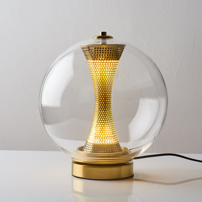 Apedo Table Lamp | Gold Metal & Clear Glass | Modern Design