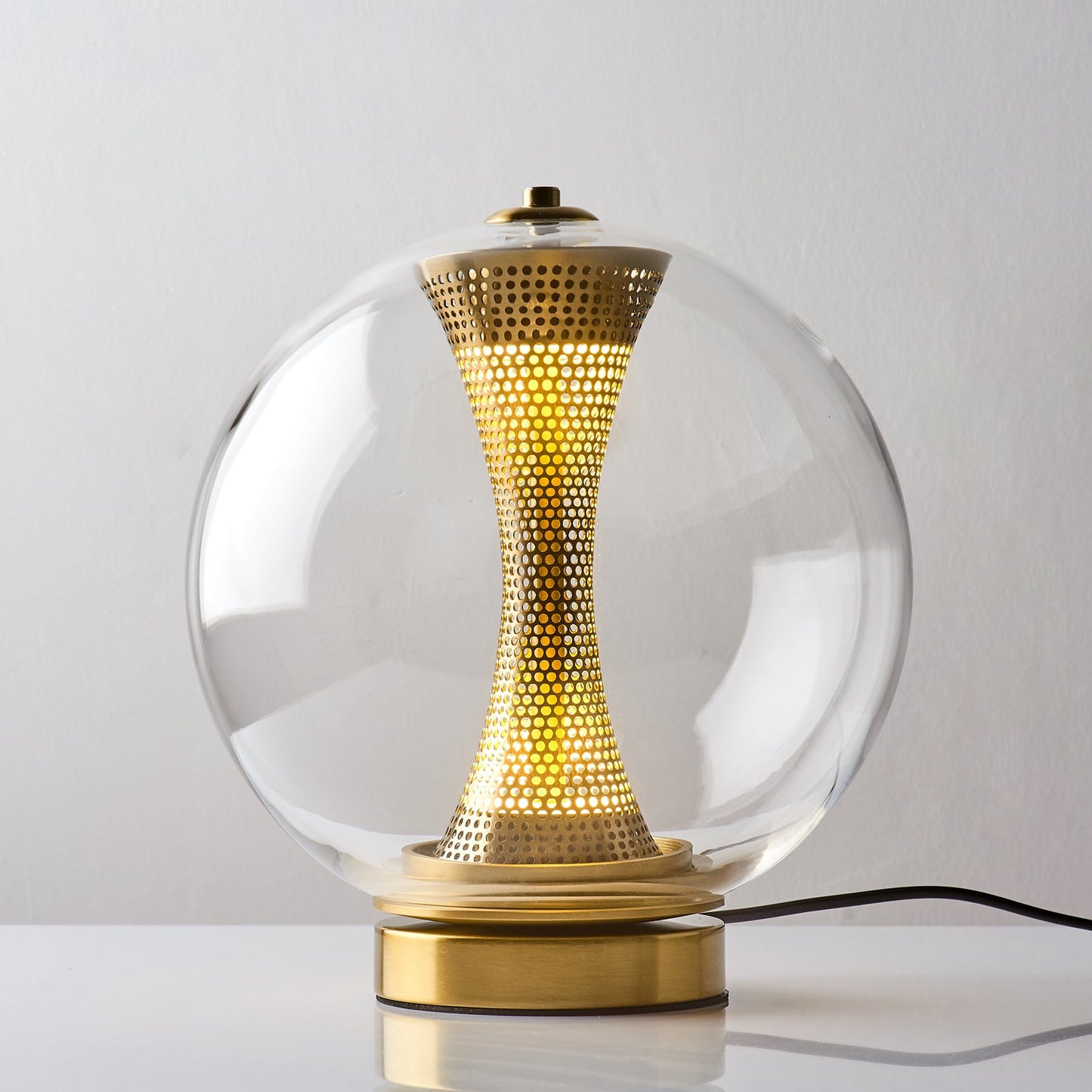Apedo Table Lamp | Gold Metal & Clear Glass | Modern Design