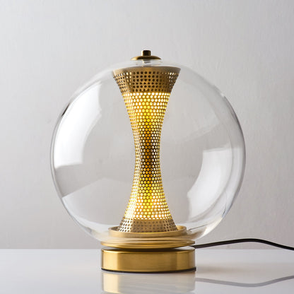 Apedo Table Lamp | Gold Metal & Clear Glass | Modern Design