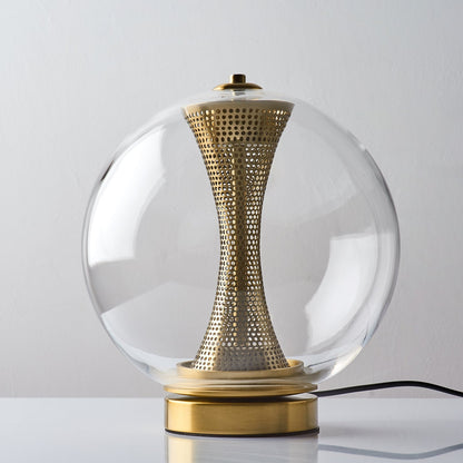 Apedo Table Lamp | Gold Metal & Clear Glass | Modern Design