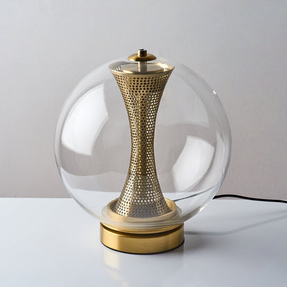 Apedo Table Lamp | Gold Metal & Clear Glass | Modern Design