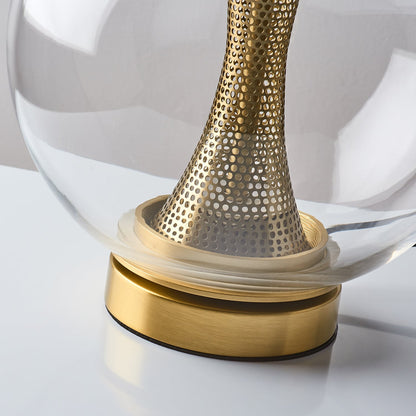 Apedo Table Lamp | Gold Metal & Clear Glass | Modern Design