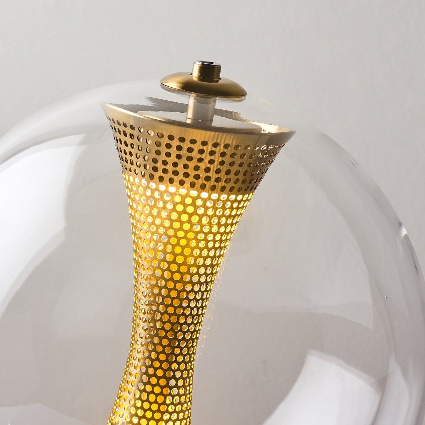 Apedo Table Lamp | Gold Metal & Clear Glass | Modern Design