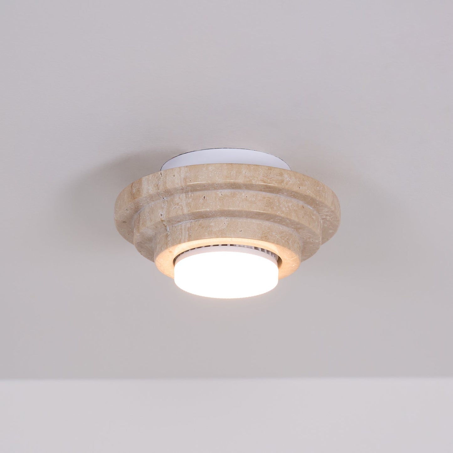 Aperture Ceiling Lamp | Yellow Travertine | Beige