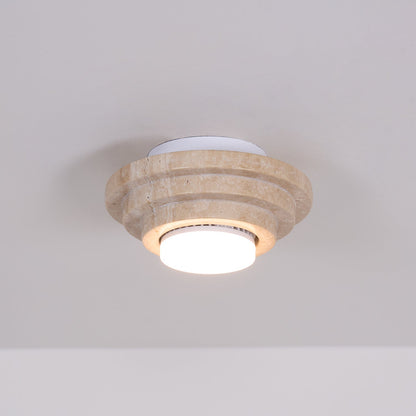 Aperture Ceiling Lamp | Yellow Travertine | Beige