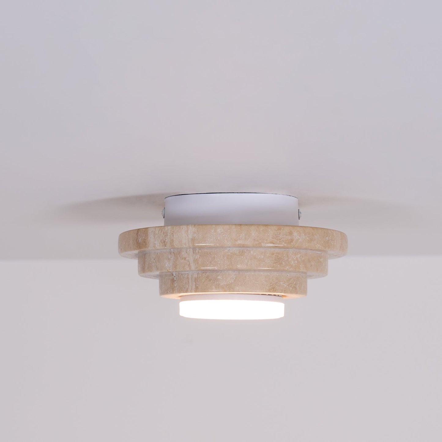 Aperture Ceiling Lamp | Yellow Travertine | Beige