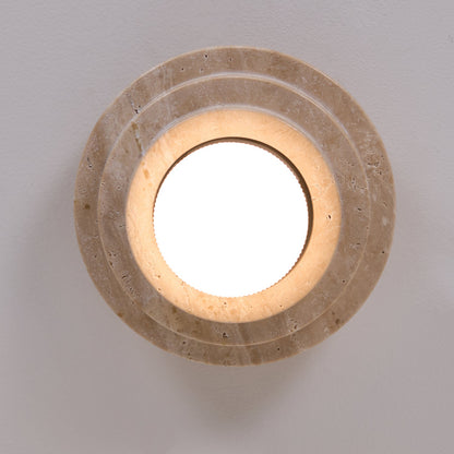 Aperture Ceiling Lamp | Yellow Travertine | Beige