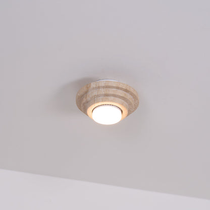 Aperture Ceiling Lamp | Yellow Travertine | Beige