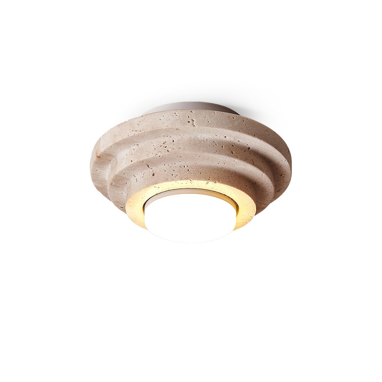 Aperture Ceiling Lamp | Yellow Travertine | Beige