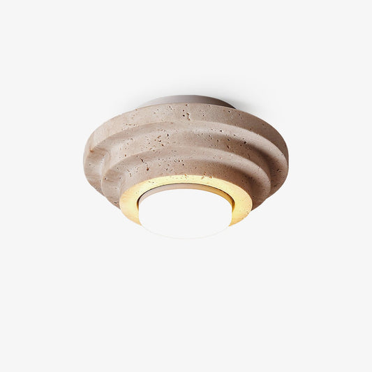 Aperture Ceiling Lamp | Yellow Travertine | Beige