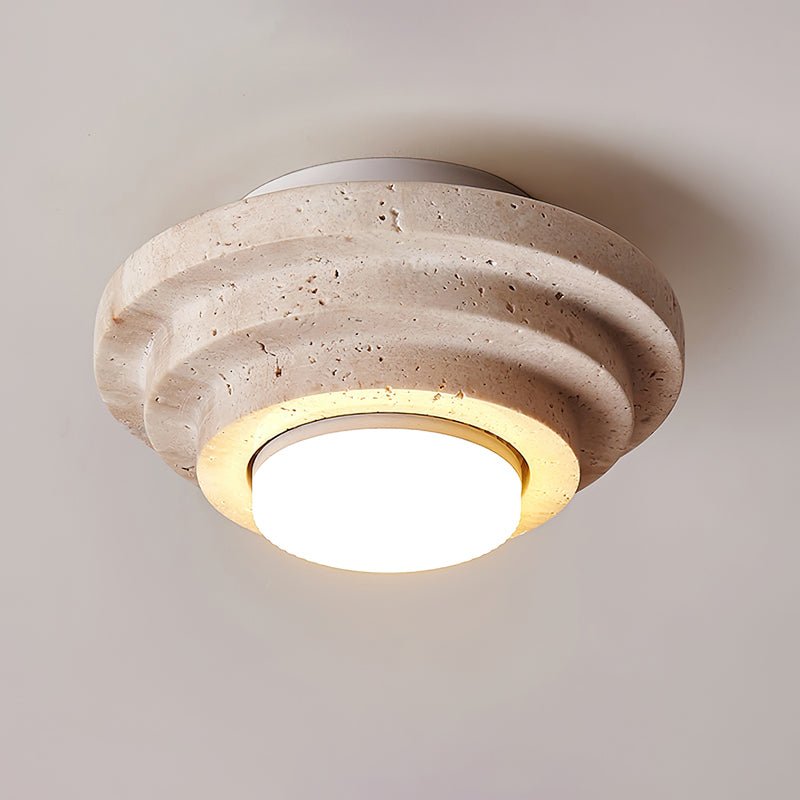 Aperture Ceiling Lamp | Yellow Travertine | Beige