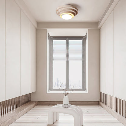 Aperture Ceiling Lamp | Yellow Travertine | Beige