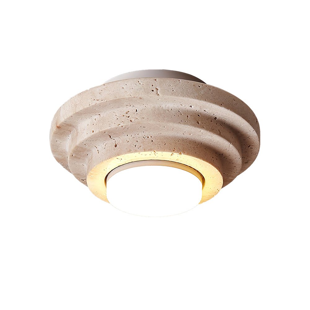 Aperture Ceiling Lamp | Yellow Travertine | Beige
