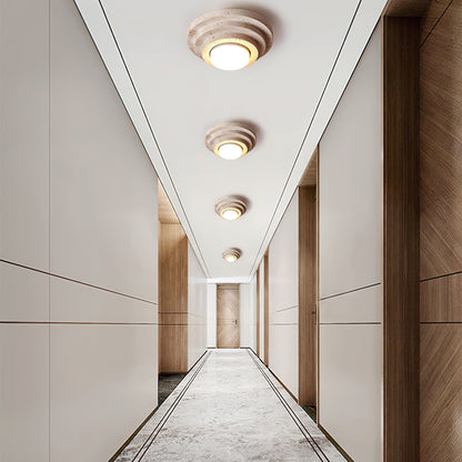 Aperture Ceiling Lamp | Yellow Travertine | Beige