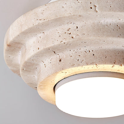 Aperture Ceiling Lamp | Yellow Travertine | Beige