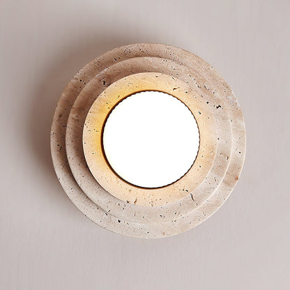 Aperture Ceiling Lamp | Yellow Travertine | Beige