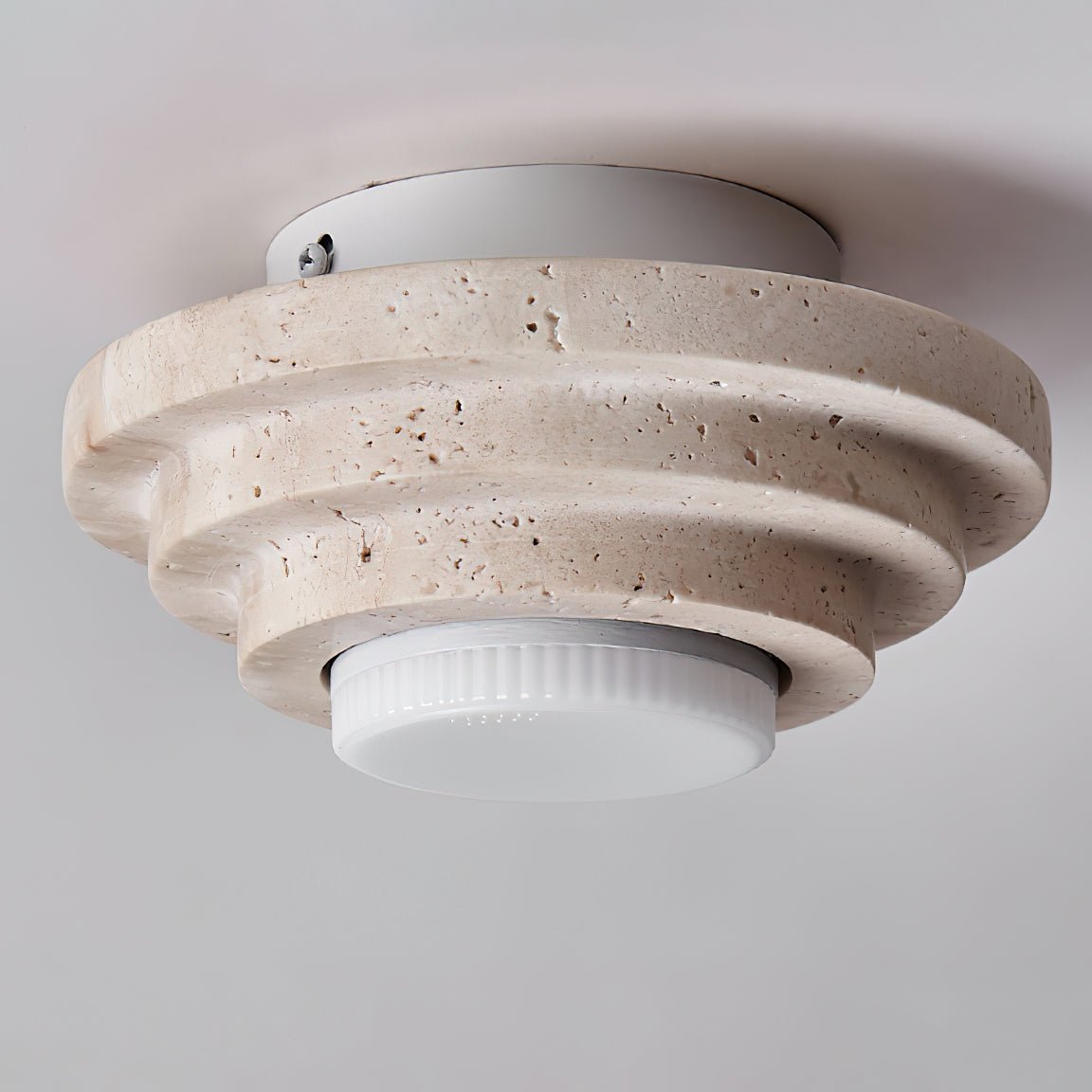 Aperture Ceiling Lamp | Yellow Travertine | Beige