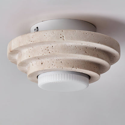 Aperture Ceiling Lamp | Yellow Travertine | Beige