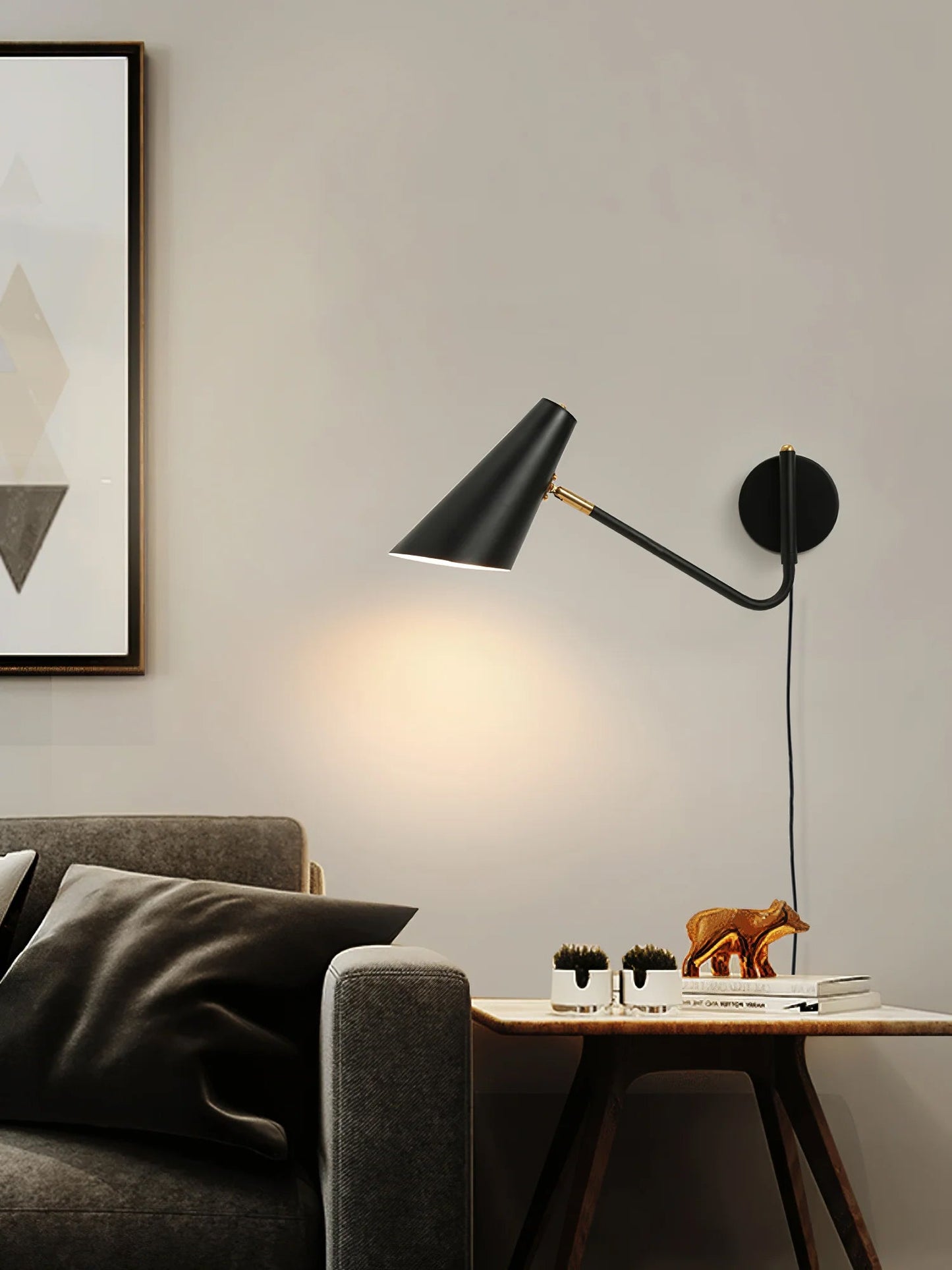 Apex Wall Sconce | Steel, Aluminum | Black, White, Gold