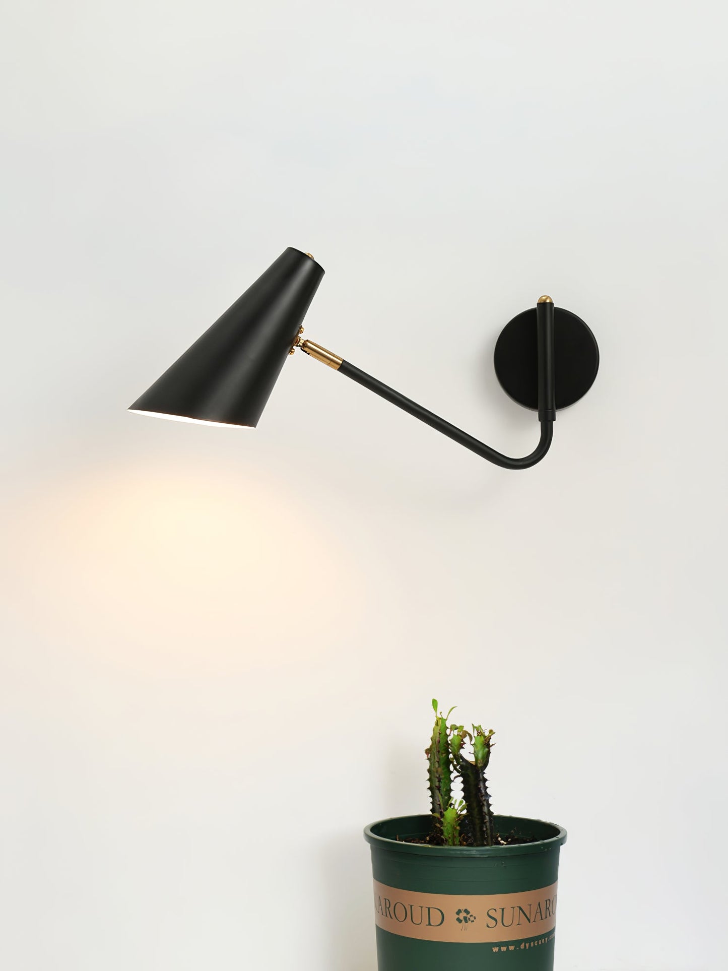 Apex Wall Sconce | Modern Minimalist Design | Black & Brass Finish