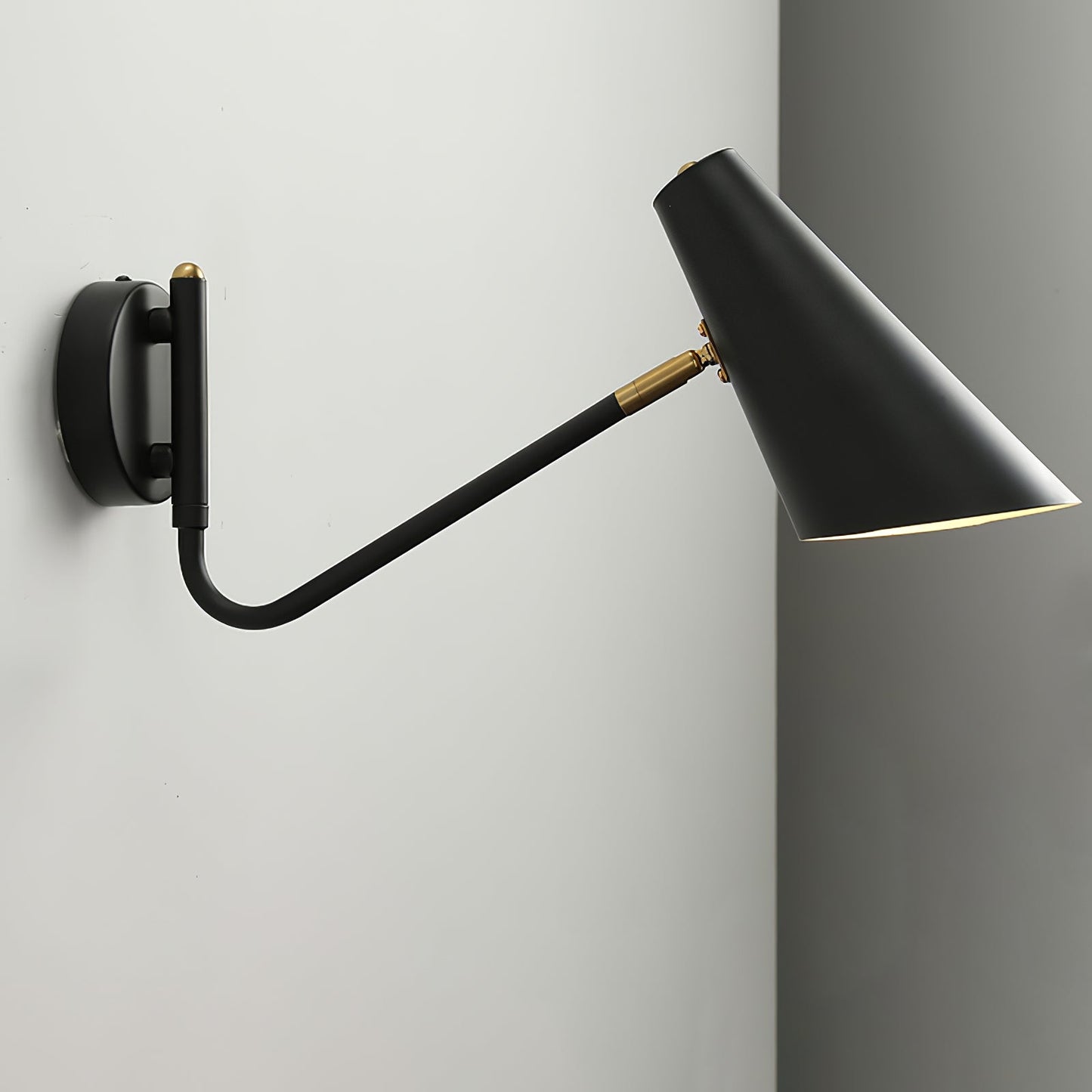 Apex Wall Sconce | Modern Minimalist Design | Black & Brass Finish